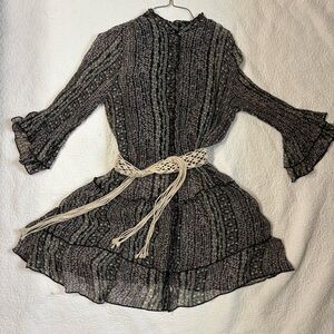 Sundance Sheer Floral Tunic Dress | Tiered Boho Peasant Top | Women’s XL